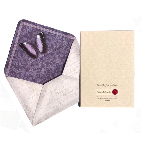 Punch Studio Single (1) Lavender Dream Embellished Blank Card & Env (57987) - Picture 4 of 5